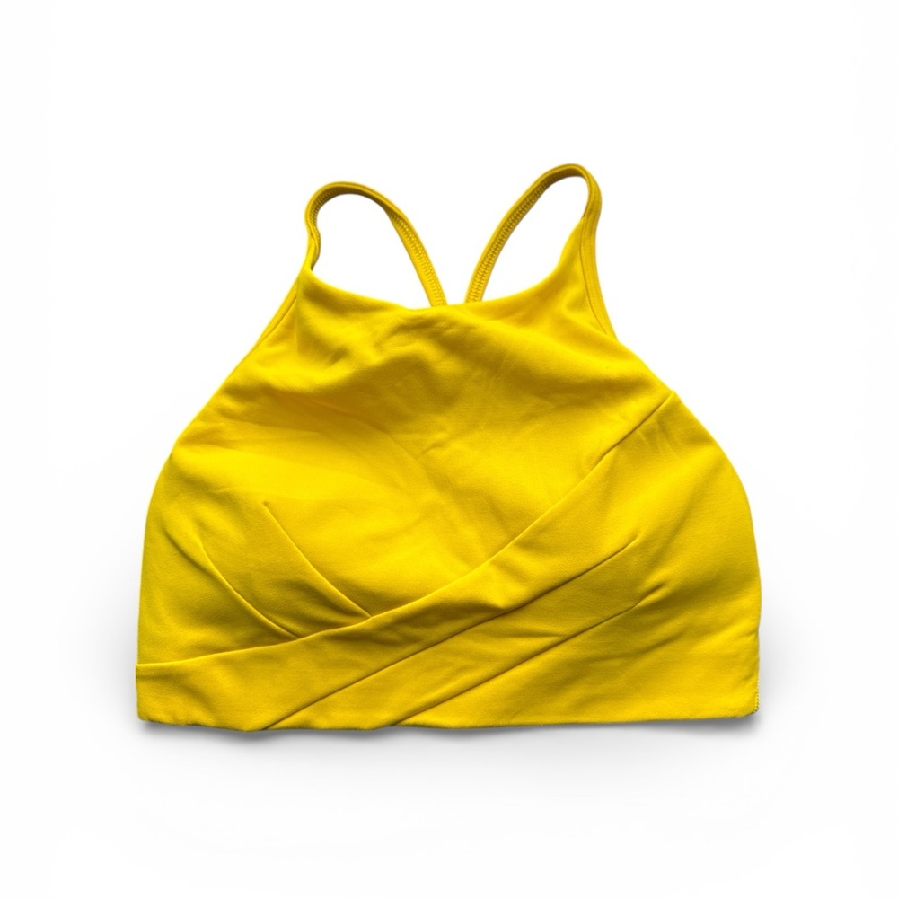 LULULEMON *NWT* Flow Y Wrap-Front High-Neck Bra 4 Maize Yellow